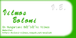 vilmos boloni business card